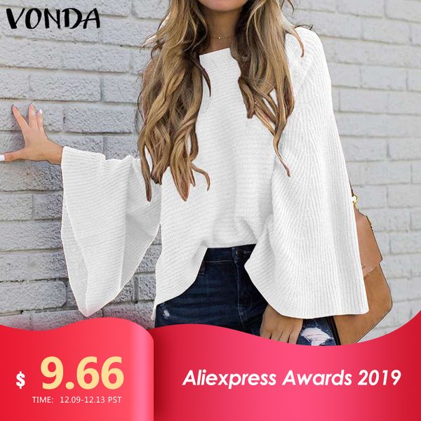 vonda fashion bell sleeve blouse autumn winter loose blouses pullover shirts bohemian party blusas plus size women's tunic, White
vonda fashion bell sleeve blouse autumn winter loose blouses pullover shirts bohemian party blusas plus size women's tunic, White