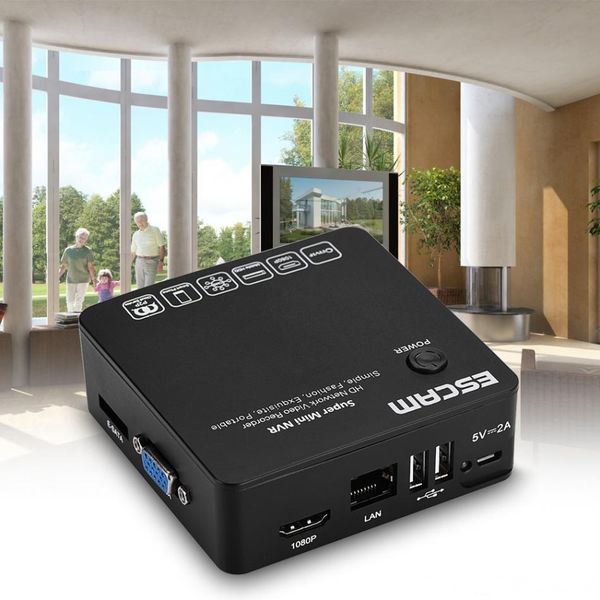 escam k108 mini nvr onvif 8 channel hd 1080p/960p/720p portable network video recorder