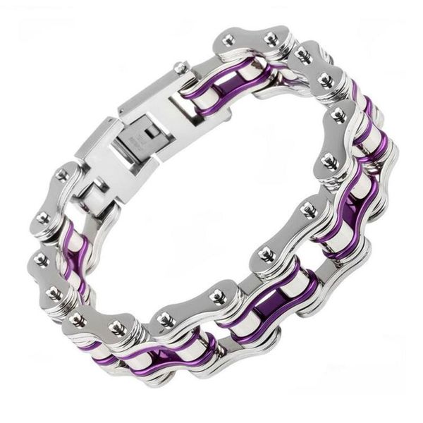 cool 16mm punk men's purple bike motor chain bracelets blue gold 316l stainless steel motorcycle biker bracelet bangle jewelry, Black
cool 16mm punk men's purple bike motor chain bracelets blue gold 316l stainless steel motorcycle biker bracelet bangle jewelry, Black