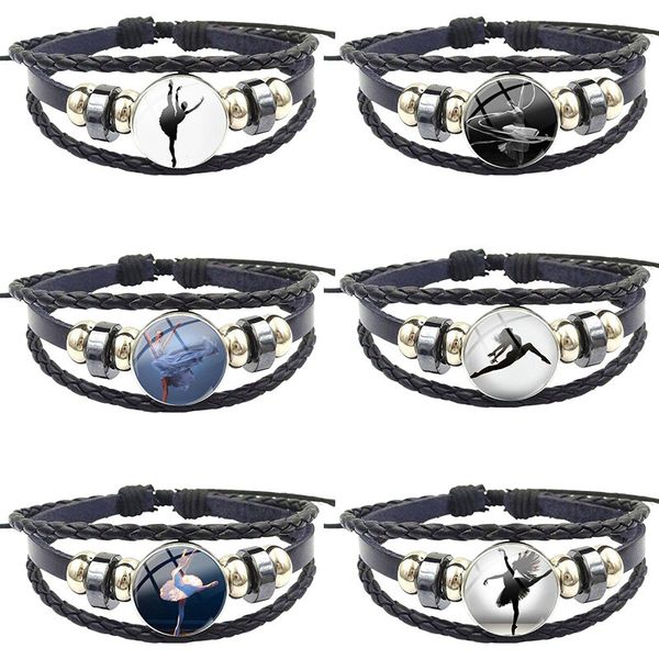 charm bracelets ballerina dancing for women jewellery retro style jewelry with plated glass cabochon black leather bracelet bangle, Golden;silver
charm bracelets ballerina dancing for women jewellery retro style jewelry with plated glass cabochon black leather bracelet bangle, Golden;silver