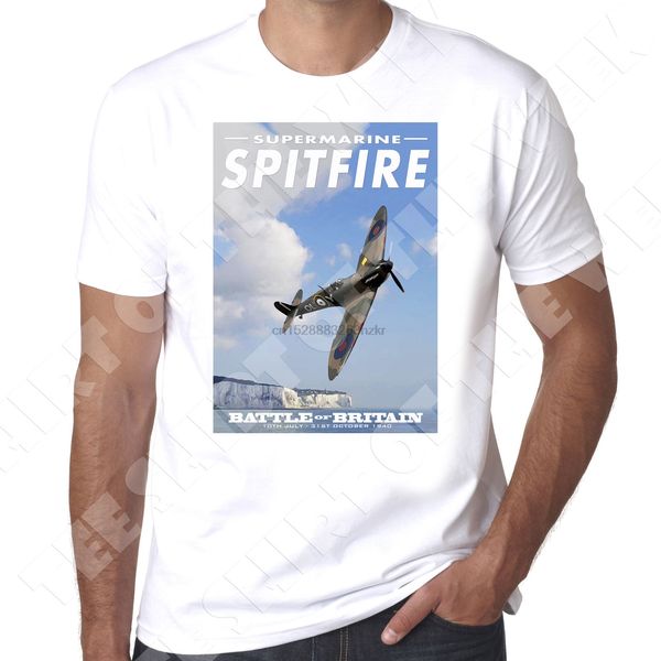 supermarine spitfire white cliffs of dover ww2 battle of britain t-shirt