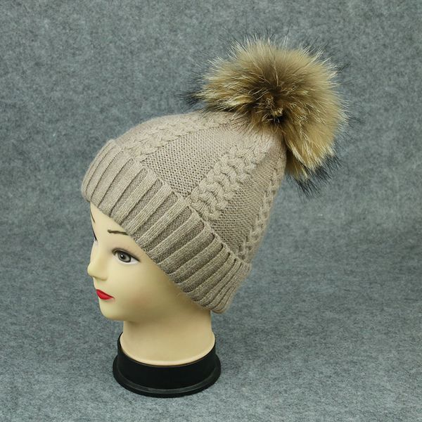new hat women's natural wool raccoon dog fur ball knitted hat selling linen flower color woolen cap, Blue;gray
new hat women's natural wool raccoon dog fur ball knitted hat selling linen flower color woolen cap, Blue;gray