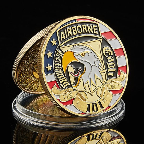 usa army 101st ariborne division gold plated craft commemorative challenge coin token military badge collectible
usa army 101st ariborne division gold plated craft commemorative challenge coin token military badge collectible