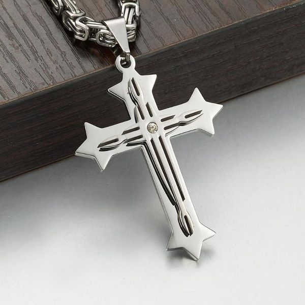 selling stainless steel cross necklaces crucifix pendant and necklace for men women stainless steel men 5 mm byzantine chain, Silver
selling stainless steel cross necklaces crucifix pendant and necklace for men women stainless steel men 5 mm byzantine chain, Silver