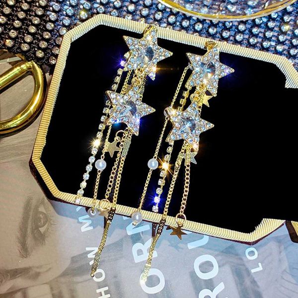 women long dangle earrings for girls ladies wedding party jewelry shining golden color crystal drop earring, Silver
women long dangle earrings for girls ladies wedding party jewelry shining golden color crystal drop earring, Silver