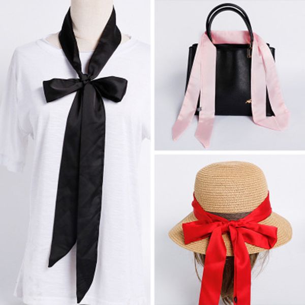 korean solid color long silk scarf female summer satin multifunction headband tied bag floating neck scarf ribbon belt m14, Blue;gray
korean solid color long silk scarf female summer satin multifunction headband tied bag floating neck scarf ribbon belt m14, Blue;gray