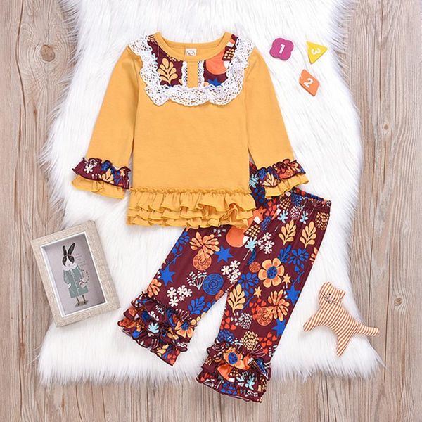 2pcs children lace outtifts kid baby girls long sleeve ruffle floral t shirt floral flared pants clothes baby kleding meisje, White
2pcs children lace outtifts kid baby girls long sleeve ruffle floral t shirt floral flared pants clothes baby kleding meisje, White