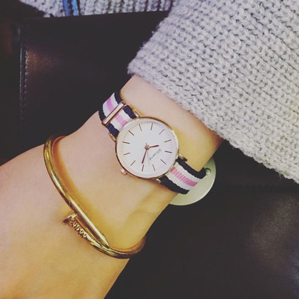 wristwatches exquisite nylon strap women watch casual stripe cassic brand small dial female clock ladies quartz girl gift, Slivery;brown
wristwatches exquisite nylon strap women watch casual stripe cassic brand small dial female clock ladies quartz girl gift, Slivery;brown