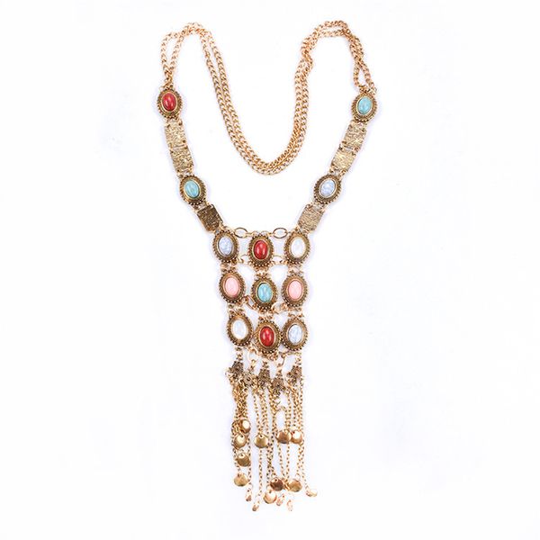 selling european and american trend exaggerated alloy necklace bohemian retro ethnic style long tassel sweater chain, Silver
selling european and american trend exaggerated alloy necklace bohemian retro ethnic style long tassel sweater chain, Silver