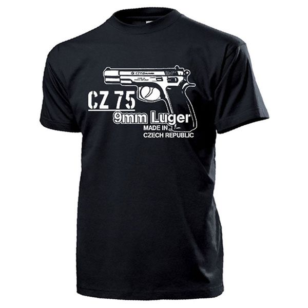 2019 fashion cz 75 9mm luger pistol weapon sniper czech handgun automatic military gun tee shirt