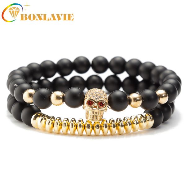 beaded, strands 2pcs / set 8mm micro inlay zircon bracelet bangles for men skeleton skull heads copper beads natural stone jewelry, Black
beaded, strands 2pcs / set 8mm micro inlay zircon bracelet bangles for men skeleton skull heads copper beads natural stone jewelry, Black