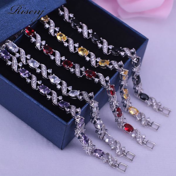 many colors bracelets for women created aquamarine silver color charm bracelets party anniversary gift fashion jewelry, Golden;silver 
many colors bracelets for women created aquamarine silver color charm bracelets party anniversary gift fashion jewelry, Golden;silver