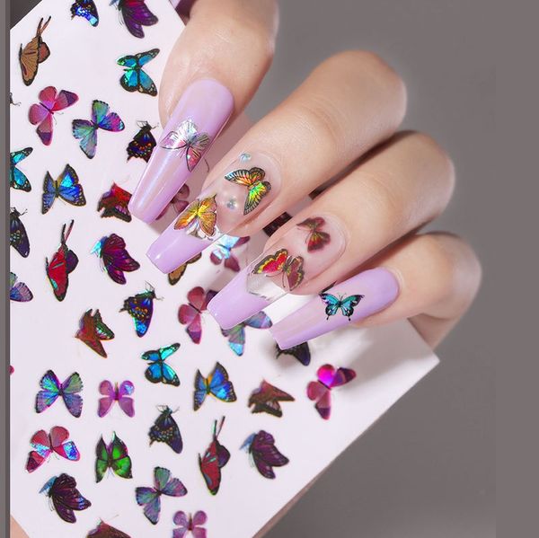 1 sheet laser butterfly sticker for nails adhesive sliders 3d back glue colorful nail art transfer decals foils diy decorations, Black
1 sheet laser butterfly sticker for nails adhesive sliders 3d back glue colorful nail art transfer decals foils diy decorations, Black