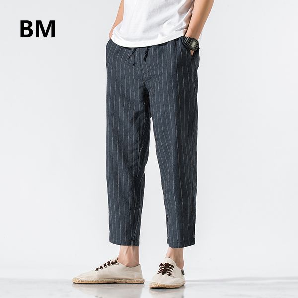 men's pants chinese style cotton linen cropped trousers clothing summer thin plus size loose striped 5xl retro casual, Black
men's pants chinese style cotton linen cropped trousers clothing summer thin plus size loose striped 5xl retro casual, Black