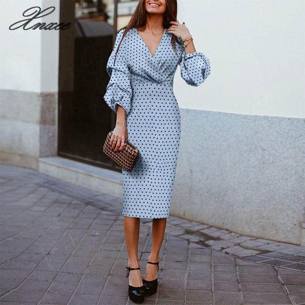 polka dot bohemian midi dresses for women lantern sleeve spring summer beach dresses three quarter sleeve v neck party vestidos, Black;gray
polka dot bohemian midi dresses for women lantern sleeve spring summer beach dresses three quarter sleeve v neck party vestidos, Black;gray