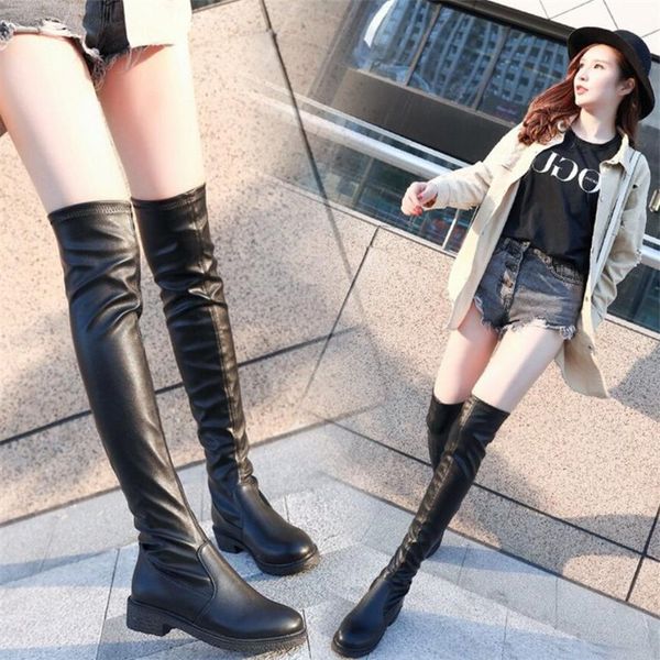 2020 new pu leather women over the knee boots slip-on high heels autumn woman shoes winter women thigh high boots, Black
2020 new pu leather women over the knee boots slip-on high heels autumn woman shoes winter women thigh high boots, Black