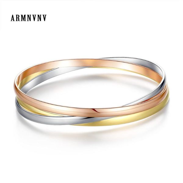 armnvnv three circles tricolor winding 316l stainless steel polished for women fashion jewelry valentine's day gift, Black
armnvnv three circles tricolor winding 316l stainless steel polished for women fashion jewelry valentine's day gift, Black