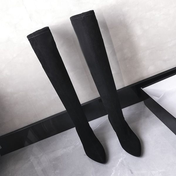 boots suede over the knee slim women black thigh high heels winter crystal heel pointed toe long 2021
boots suede over the knee slim women black thigh high heels winter crystal heel pointed toe long 2021