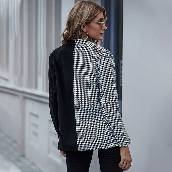 selling european and american dual-color patchwork houndstooth suit casual jacket womens autumn and winter lapel suit, White;black
selling european and american dual-color patchwork houndstooth suit casual jacket womens autumn and winter lapel suit, White;black