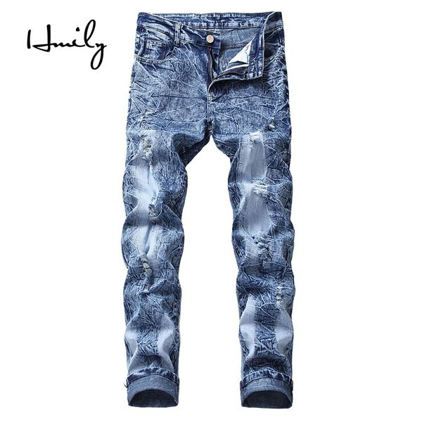 hmily fashion men's biker jeans pants straight pleated motocycle denim trousers brand designer moto pants, Blue
hmily fashion men's biker jeans pants straight pleated motocycle denim trousers brand designer moto pants, Blue