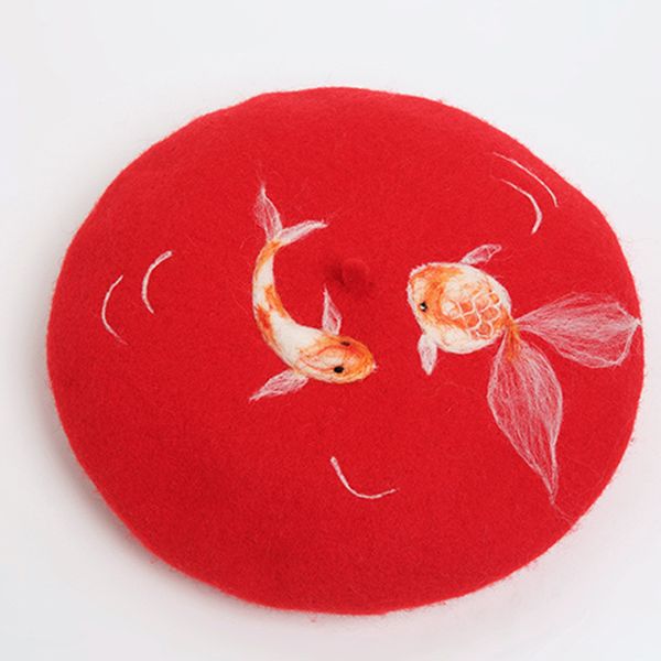 berets fashion goldfish wool red handmade felt solid autumn winter hats women beret caps for ladies harajuku headdress hat, Blue;gray
berets fashion goldfish wool red handmade felt solid autumn winter hats women beret caps for ladies harajuku headdress hat, Blue;gray