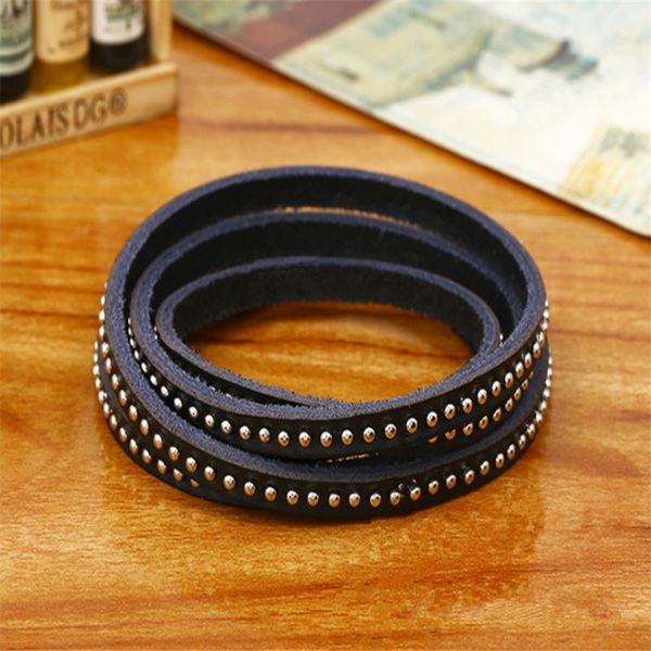 women men rock man fashion multi-layer wrap bracelet bangles vintage punk rivet leather bracelets jewelry gift accessories, Golden;silver
women men rock man fashion multi-layer wrap bracelet bangles vintage punk rivet leather bracelets jewelry gift accessories, Golden;silver