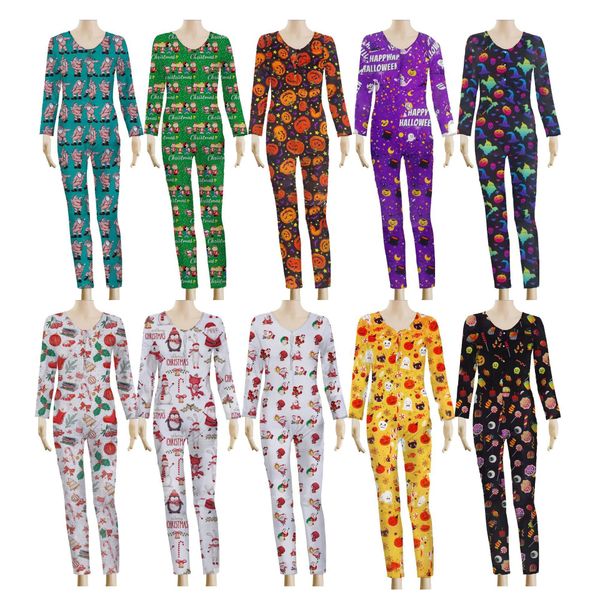 women jumpsuit halloween christmas printed long sleeve deep v pajamas onesies plus size ladies fashion party bodycon clothes, Black;white
women jumpsuit halloween christmas printed long sleeve deep v pajamas onesies plus size ladies fashion party bodycon clothes, Black;white