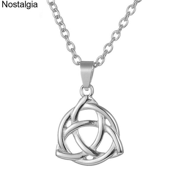 irish knots stainless steel jewlery symbol triangle pendant necklace for women, Silver
irish knots stainless steel jewlery symbol triangle pendant necklace for women, Silver