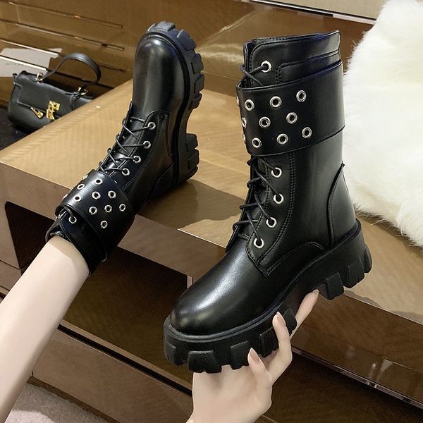 autumn winter women's pu leather ankle boots thick sole zip platform booties woman fashion metal buckle motorcycle botas, Black
autumn winter women's pu leather ankle boots thick sole zip platform booties woman fashion metal buckle motorcycle botas, Black