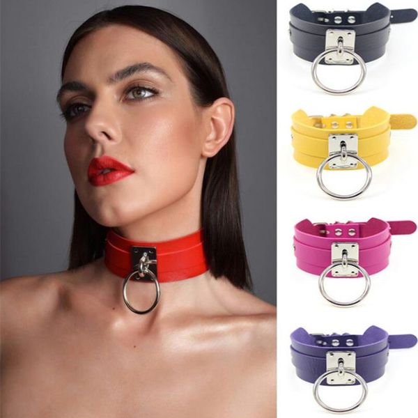 leather choker collar women black goth chocker necklace punk gothic jewelry bondage metal o-round torques club party accessories, Golden;silver
leather choker collar women black goth chocker necklace punk gothic jewelry bondage metal o-round torques club party accessories, Golden;silver