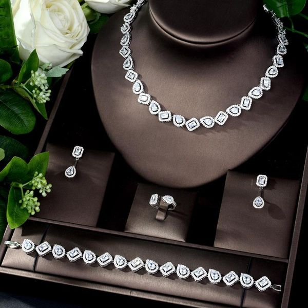 hibride new sparkling cubic zircon jewelry set wedding square shape 4pcs necklace jewelry bridal set women bijoux mariage n-1084, Silver
hibride new sparkling cubic zircon jewelry set wedding square shape 4pcs necklace jewelry bridal set women bijoux mariage n-1084, Silver