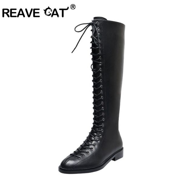 reave cat genuine cow leather cowboy boots knee high woman lady gladiator shoes cross-tied zipper long booties black bottines
reave cat genuine cow leather cowboy boots knee high woman lady gladiator shoes cross-tied zipper long booties black bottines