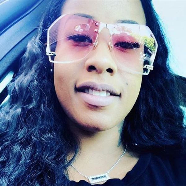 new irregular rimless sunglasses fashion female clear shades sunglass brand designer alloy frame oversize gradient women, White;black
new irregular rimless sunglasses fashion female clear shades sunglass brand designer alloy frame oversize gradient women, White;black