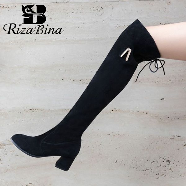 rizabina plus size 31-43 women over knee boots thick heel round toe women winter long boots fashion cool shoes footwear, Black
rizabina plus size 31-43 women over knee boots thick heel round toe women winter long boots fashion cool shoes footwear, Black