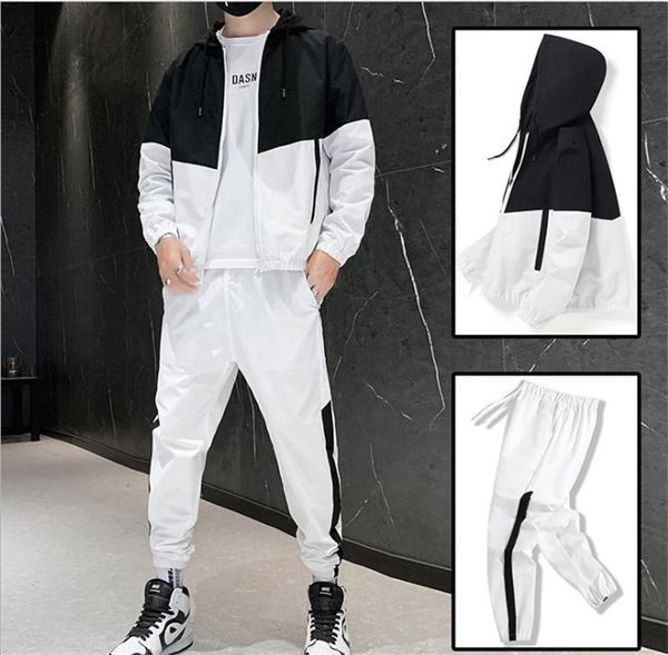 panelled fashion mens tracksuits casual comtrast cardigan mens two piece set sports hooded loose male clothing, Gray
panelled fashion mens tracksuits casual comtrast cardigan mens two piece set sports hooded loose male clothing, Gray