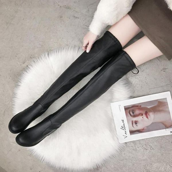 slim boots over the knee high pu women snow women's fashion winter thigh shoes woman feminina leather boots, Black
slim boots over the knee high pu women snow women's fashion winter thigh shoes woman feminina leather boots, Black