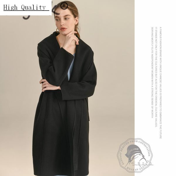 women's wool & blends elegant double-faced cashmere coat female korean ladies 100% women winter long woolen jacket hooded casaco 9802, Black
women's wool & blends elegant double-faced cashmere coat female korean ladies 100% women winter long woolen jacket hooded casaco 9802, Black
