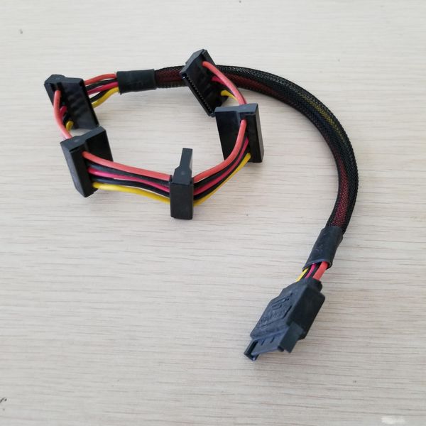 power extension sata cable 15pin 1 to 5 splitter hard drive assemble cable wire 40cm