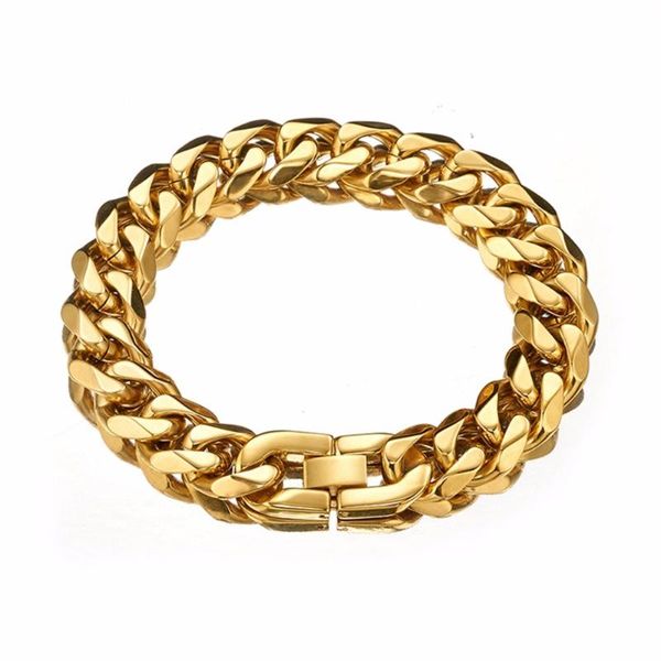 13/15mm gold color stainless steel curb chain bracelet for men 7-10 inches option fashion cuban link chain bangle, Black
13/15mm gold color stainless steel curb chain bracelet for men 7-10 inches option fashion cuban link chain bangle, Black