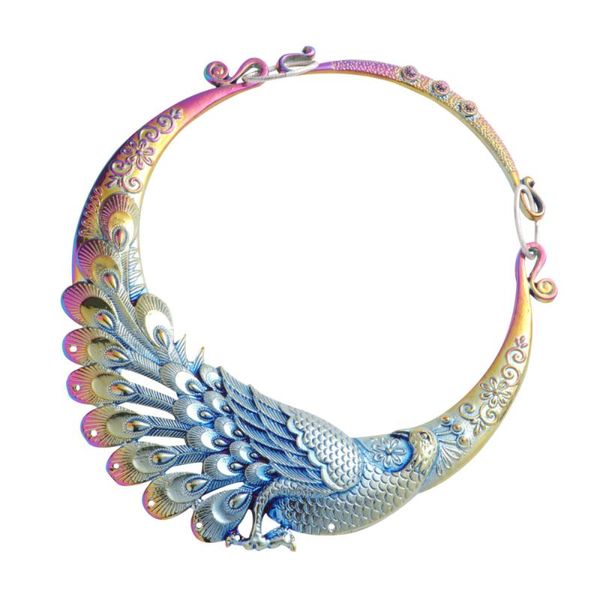 pendant necklaces exaggerated necklace retro neck chain peacock patterned clothing accessories, Silver
pendant necklaces exaggerated necklace retro neck chain peacock patterned clothing accessories, Silver