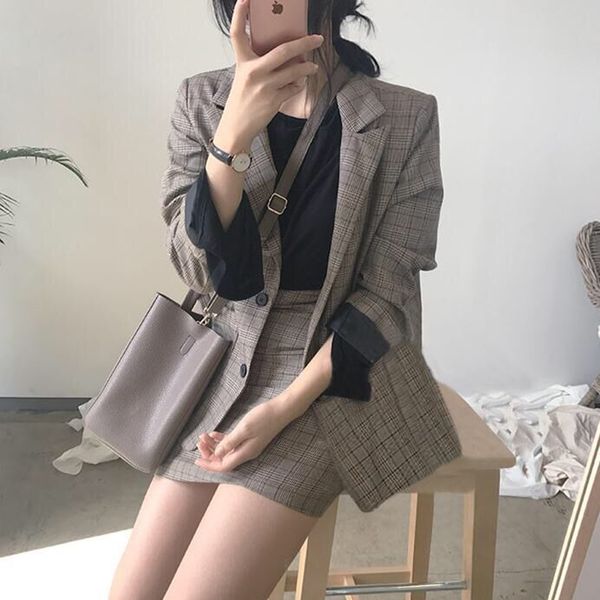womens retro plaid blazer suit single-breasted loose jacket&pencil skirt 2 pieces skirt set female office ladies blazer suit, White
womens retro plaid blazer suit single-breasted loose jacket&pencil skirt 2 pieces skirt set female office ladies blazer suit, White