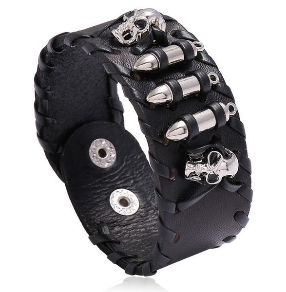 hip hop punk cowhide leather skull bullet men women bracelet retro cowboy outdoor sport body jewelry gift, Black
hip hop punk cowhide leather skull bullet men women bracelet retro cowboy outdoor sport body jewelry gift, Black
