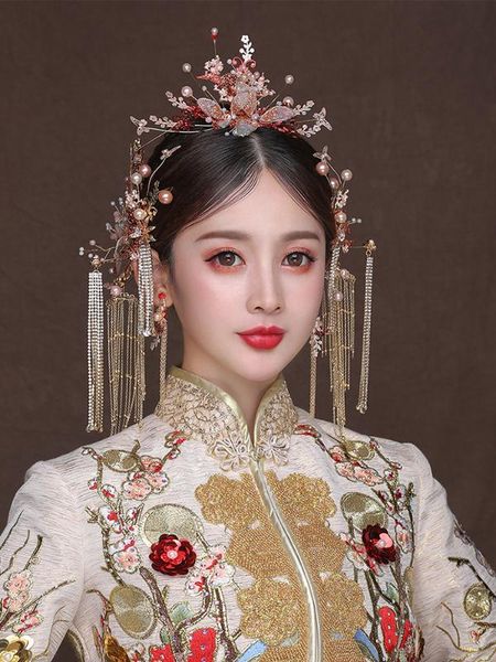 niushuya retro chinese wedding hanfu xiuhe ancient costume hair accessories classical bride wedding headdress accessories, Golden;silver
niushuya retro chinese wedding hanfu xiuhe ancient costume hair accessories classical bride wedding headdress accessories, Golden;silver