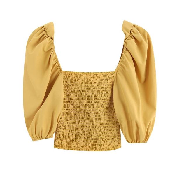 women's blouses & shirts 2021 early autumn wear style of one-word collar foam sleeve loose retro elastic short shirt, White
women's blouses & shirts 2021 early autumn wear style of one-word collar foam sleeve loose retro elastic short shirt, White