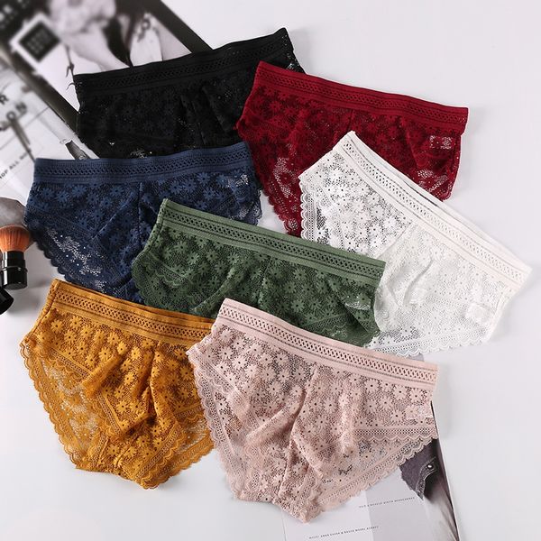 women's panties women hollow flower intimates underwear lace floral thin briefs, Black;pink
women's panties women hollow flower intimates underwear lace floral thin briefs, Black;pink