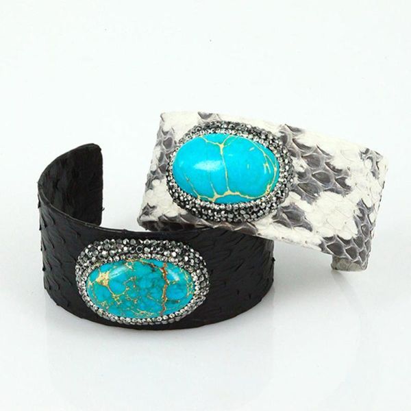 luxury design black grey leather oval natural sky blue stone pave rhinestone charm adjustable open cuff bangles for women
luxury design black grey leather oval natural sky blue stone pave rhinestone charm adjustable open cuff bangles for women