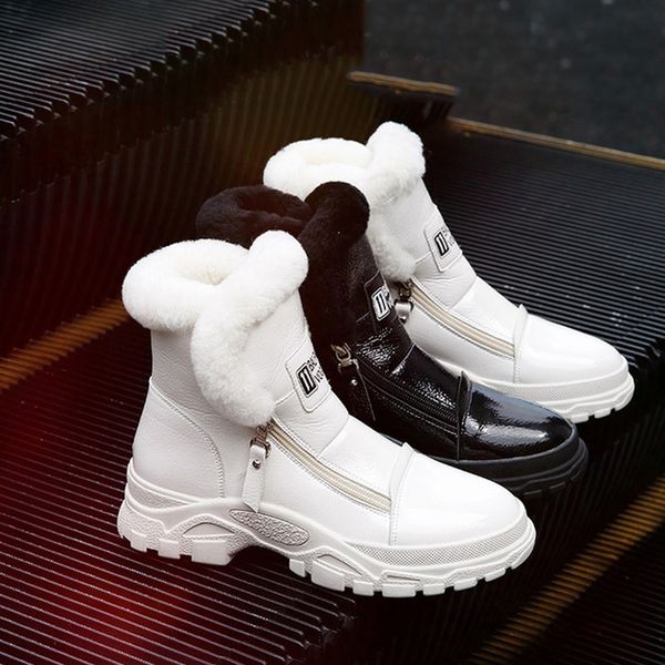 boots snow women winter female plus velvet thick bottom wild casual patent leather women's cotton shoes, Black
boots snow women winter female plus velvet thick bottom wild casual patent leather women's cotton shoes, Black