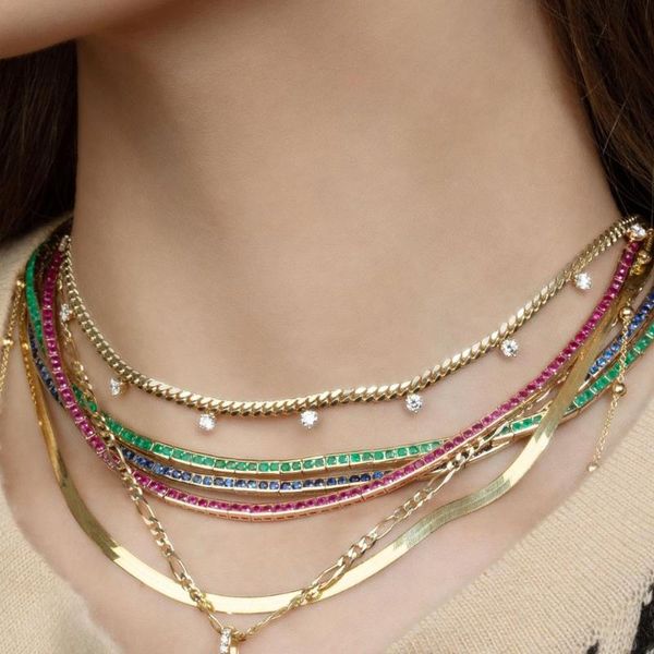 chains gold chain choker necklace simple personality fashion white green round cz dangle charm short women, Silver
chains gold chain choker necklace simple personality fashion white green round cz dangle charm short women, Silver