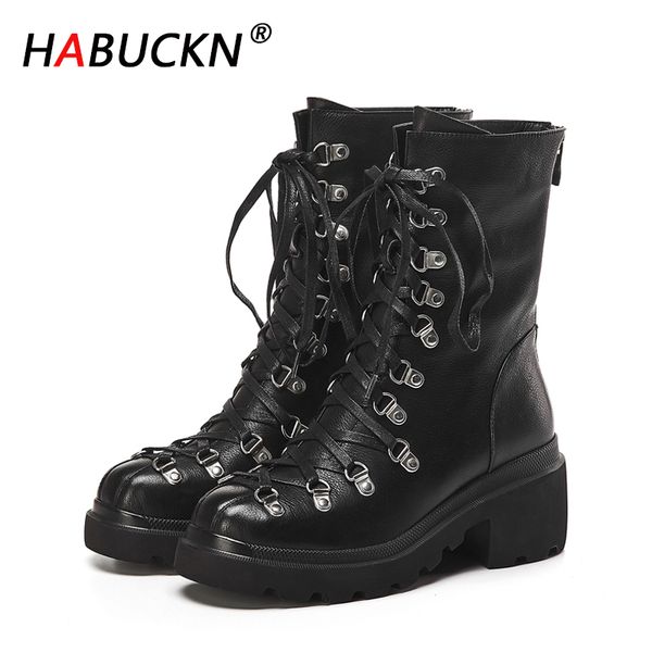 habuckn new fashion women punk style retro cool rivet lace up ankle boots for woman motorcycle boot girls black
habuckn new fashion women punk style retro cool rivet lace up ankle boots for woman motorcycle boot girls black