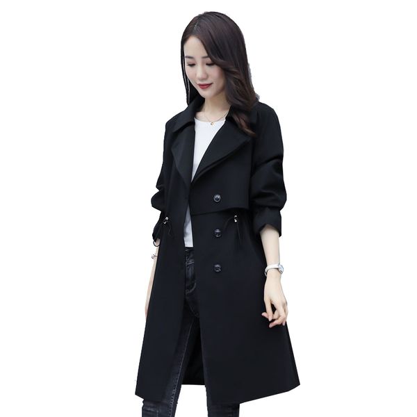 women's trench coats high-quality windbreaker medium long 2021 spring autumn korean fashion was thin waist casual light jacket, Tan;black
women's trench coats high-quality windbreaker medium long 2021 spring autumn korean fashion was thin waist casual light jacket, Tan;black